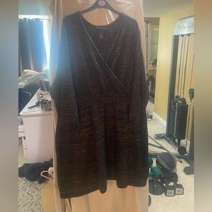 Black and gold sweater dress